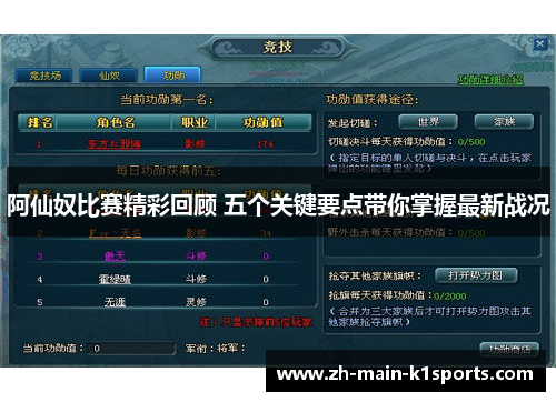 阿仙奴比赛精彩回顾 五个关键要点带你掌握最新战况